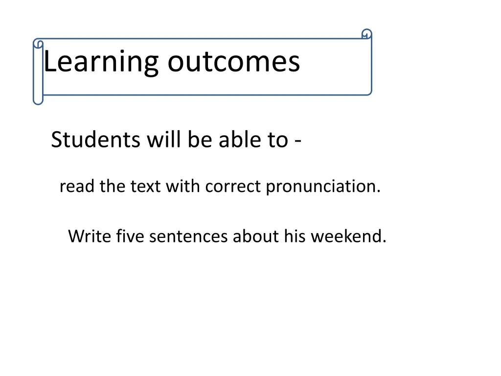 learning outcomes