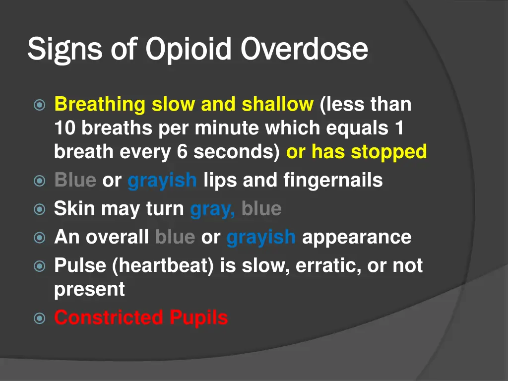 signs of opioid overdose signs of opioid overdose