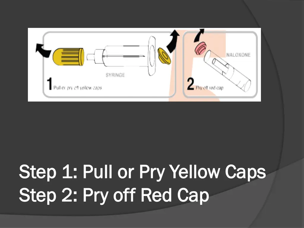 step 1 pull or pry yellow caps step 1 pull