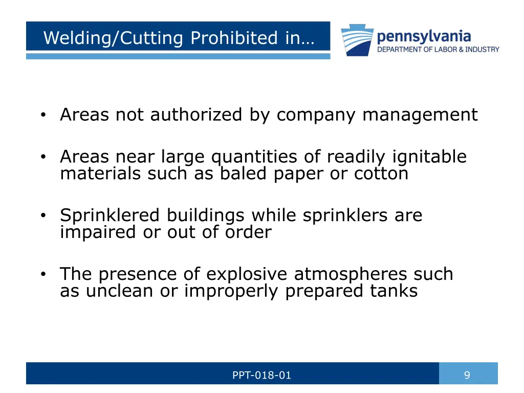 welding cutting prohibited in