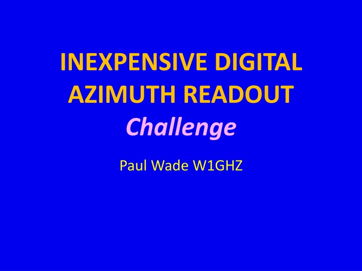 inexpensive digital azimuth readout challenge