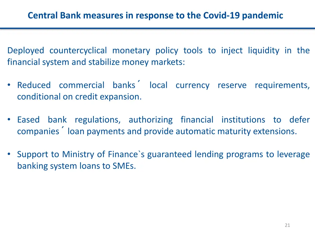 central bank measures in response to the covid