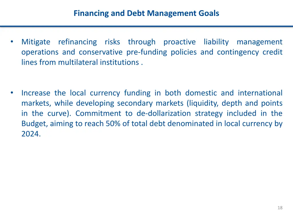 financing and debt management goals