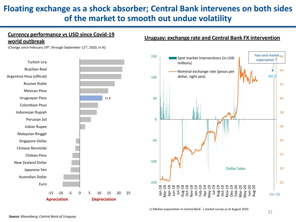 floating exchange as a shock absorber central