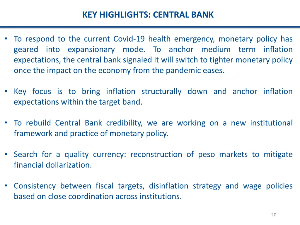 key highlights central bank