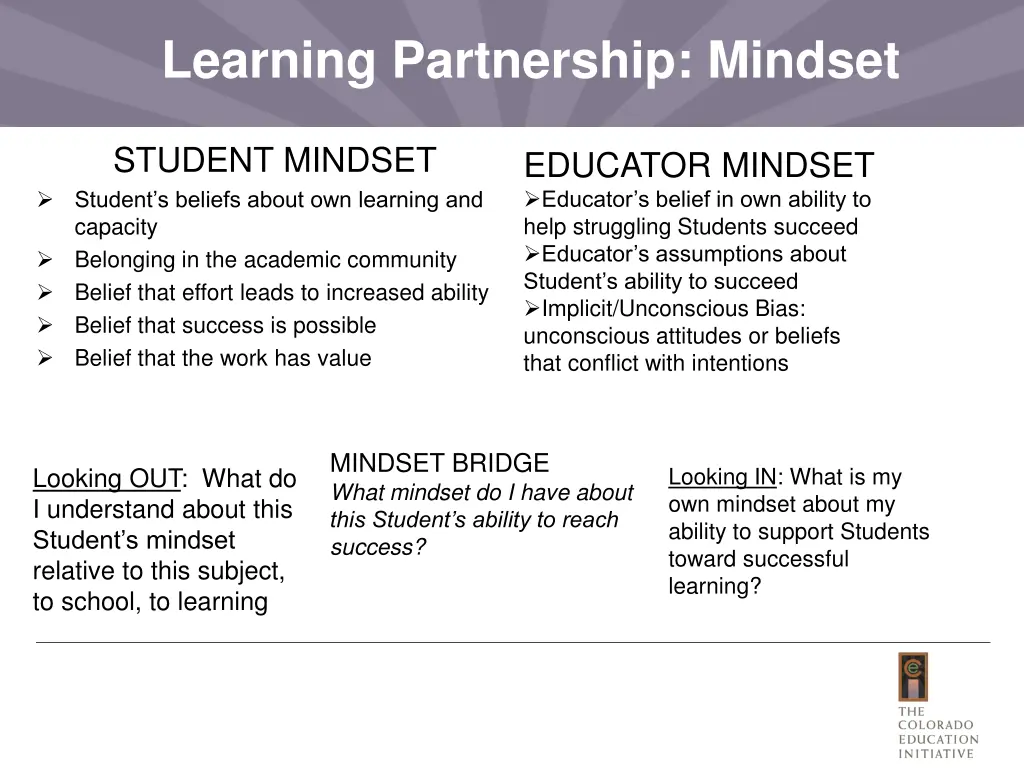 learning partnership mindset