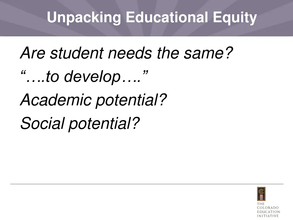 unpacking educational equity