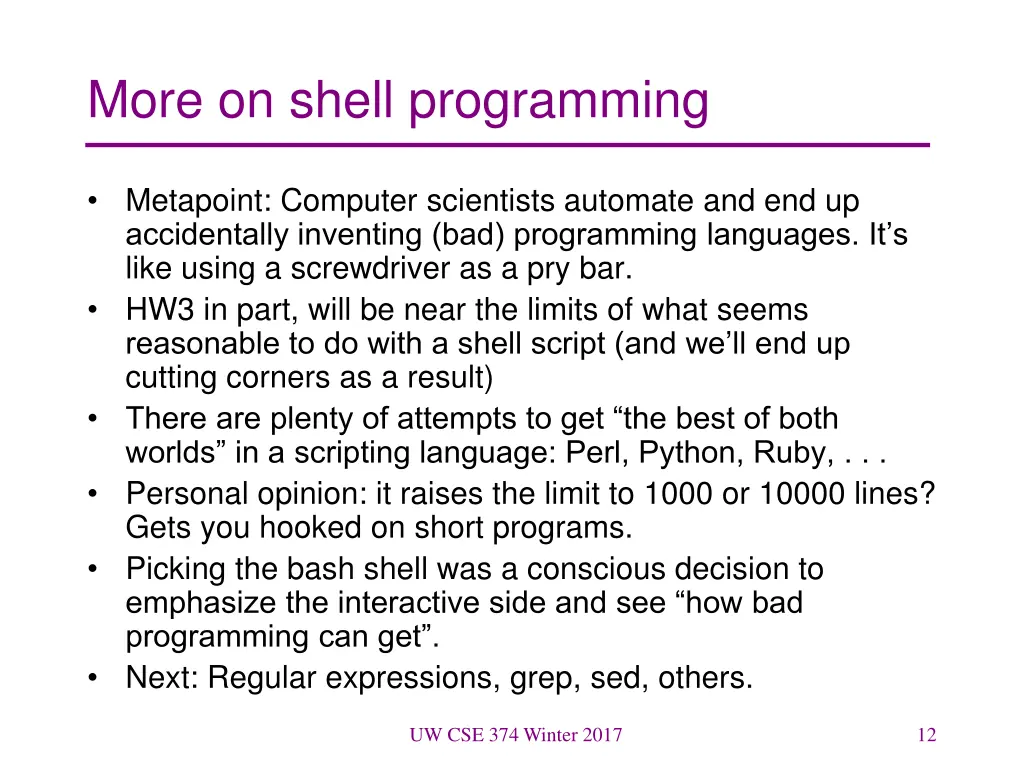 more on shell programming