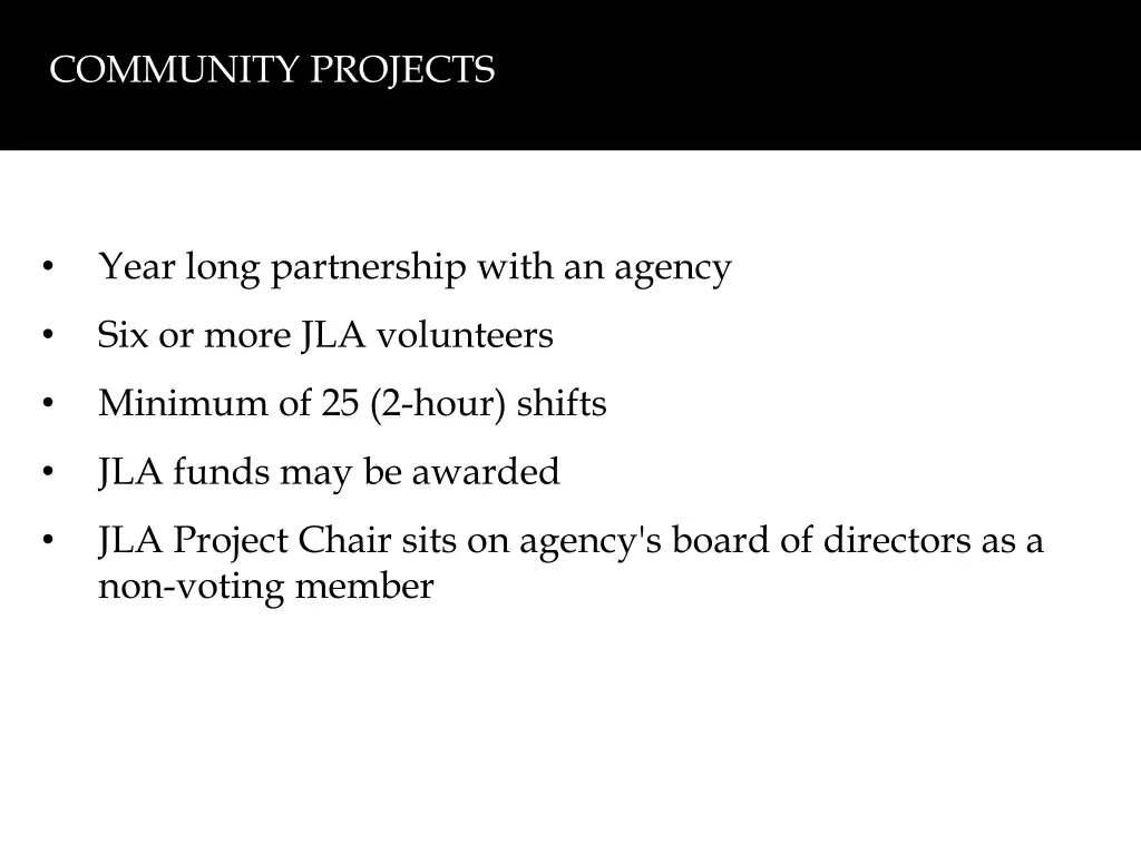 community projects