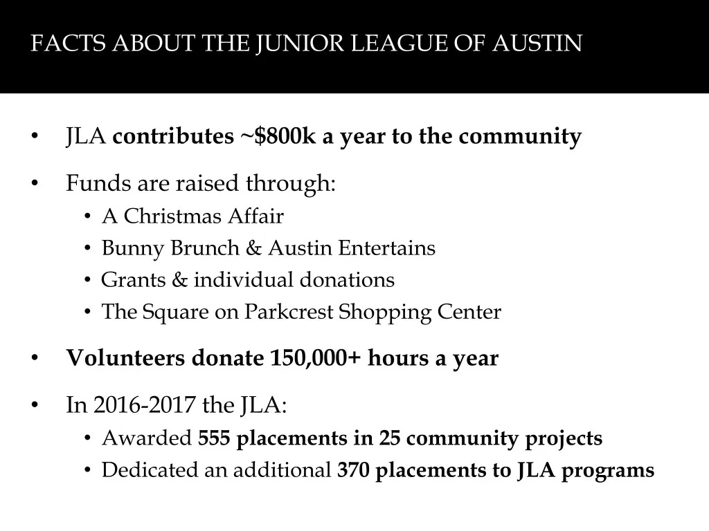 facts about the junior league of austin 1