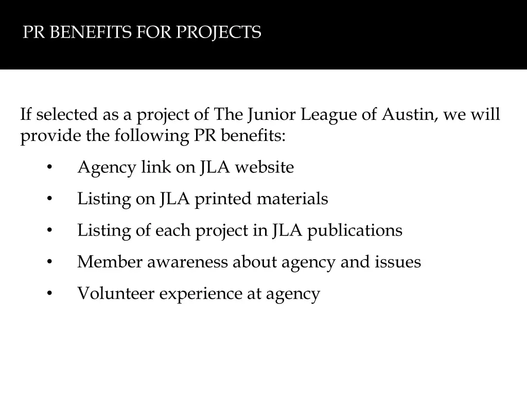 pr benefits for projects