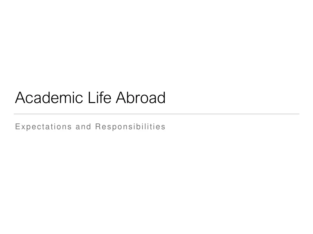 academic life abroad