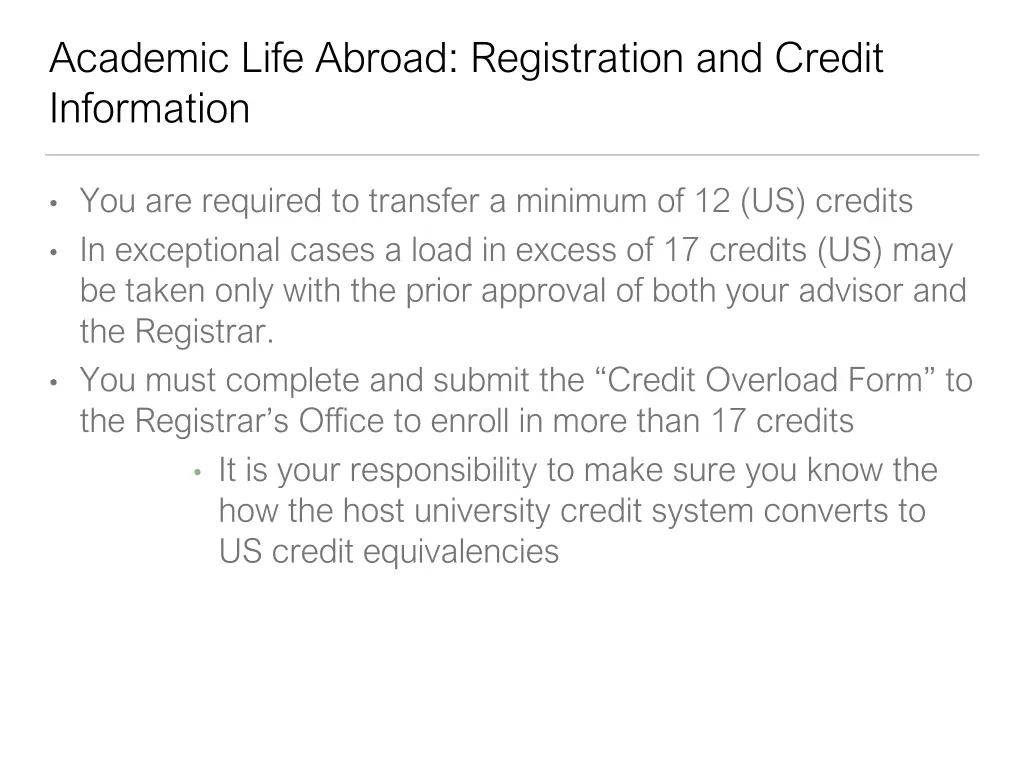 academic life abroad registration and credit 1