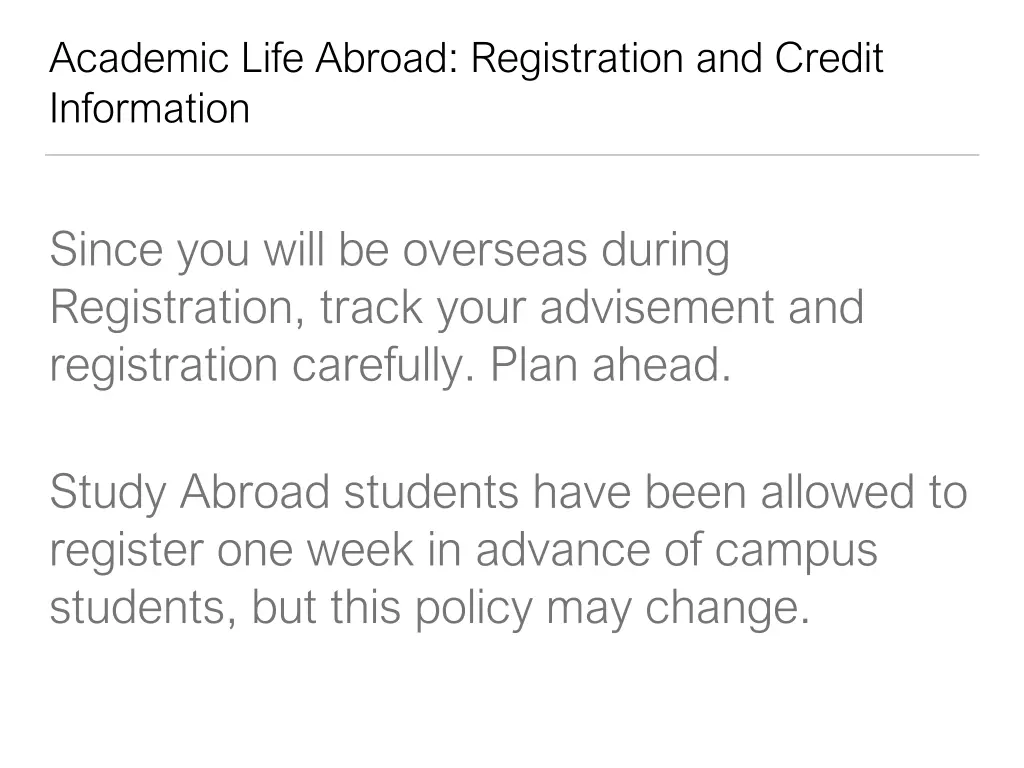 academic life abroad registration and credit 4