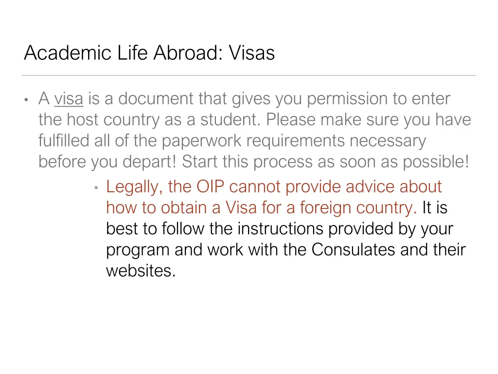 academic life abroad visas