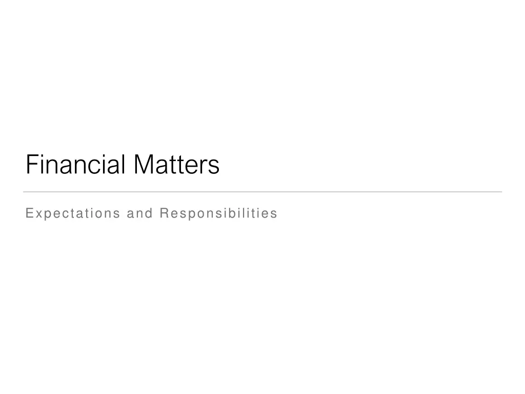 financial matters