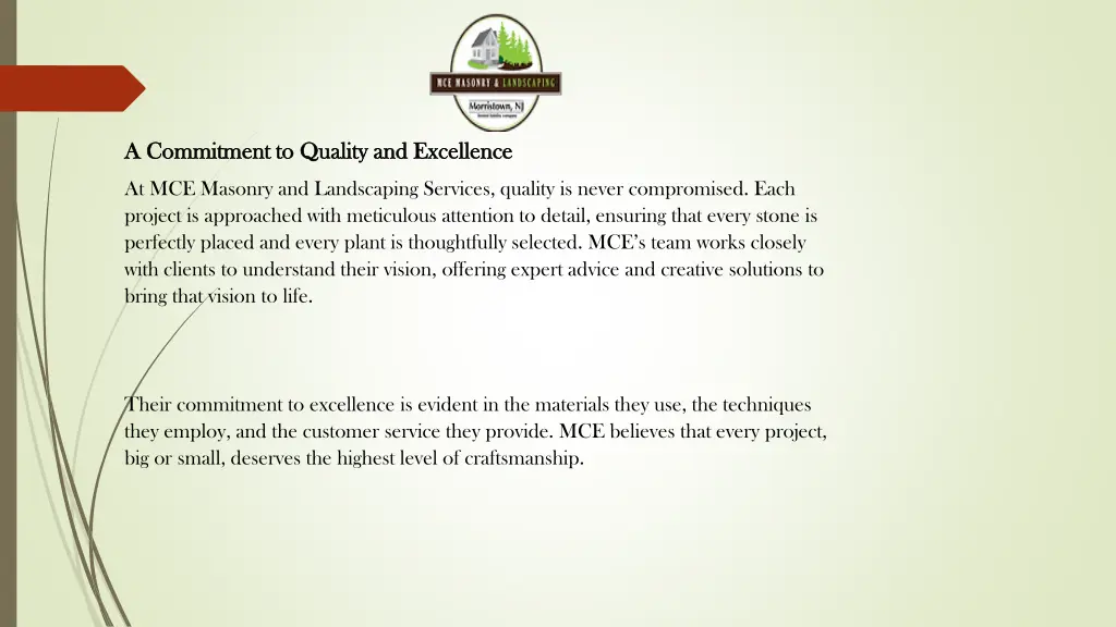 a commitment to quality and excellence