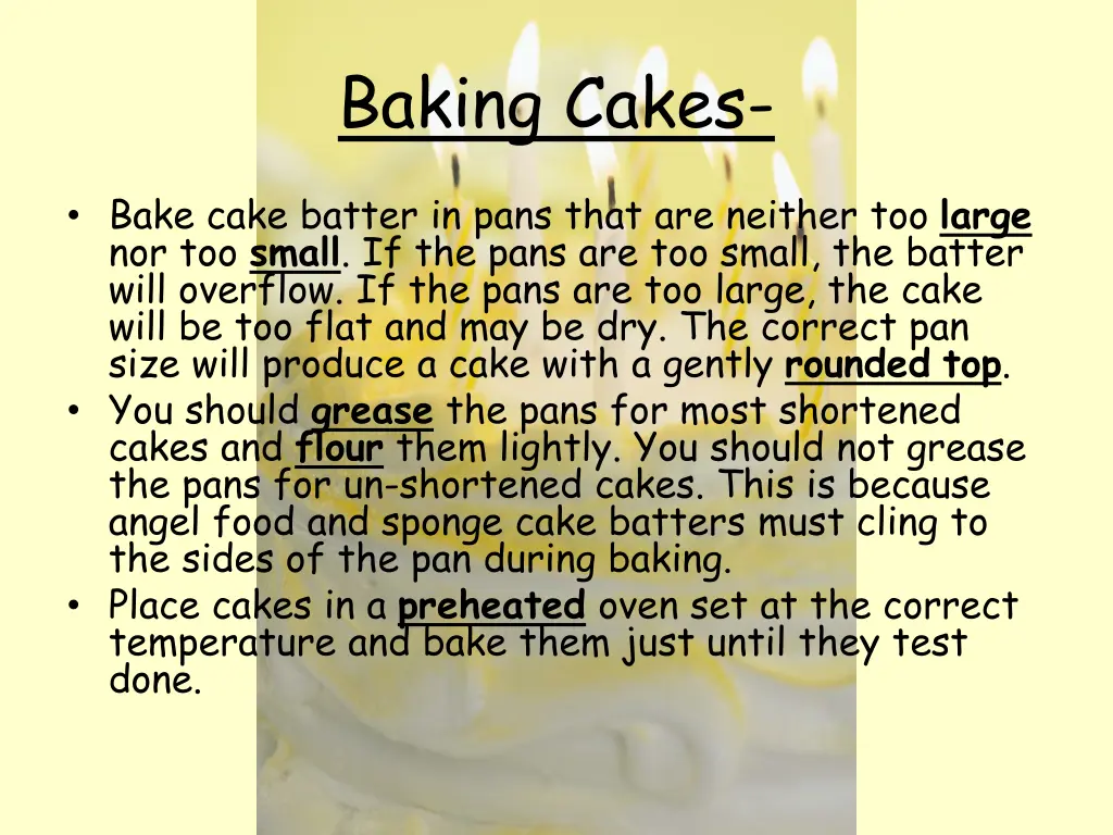 baking cakes