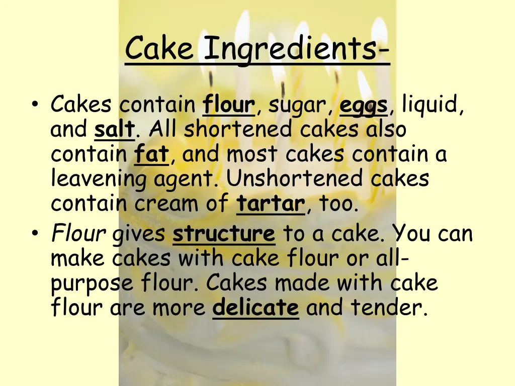 cake ingredients