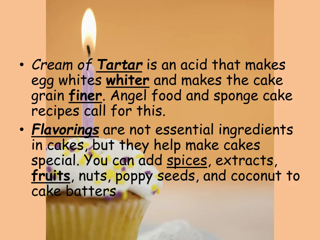 cream of tartar is an acid that makes egg whites