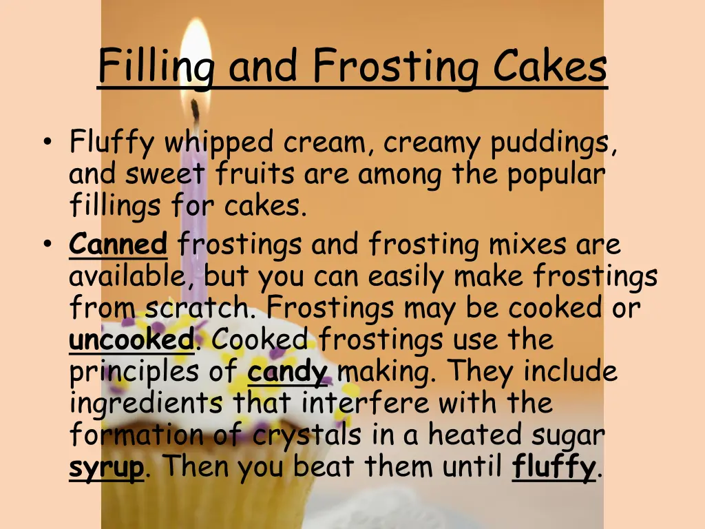 filling and frosting cakes