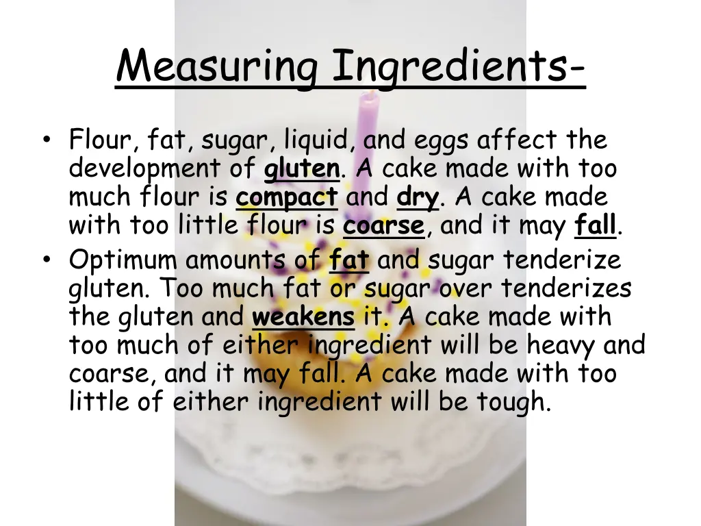 measuring ingredients