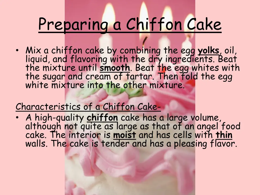 preparing a chiffon cake