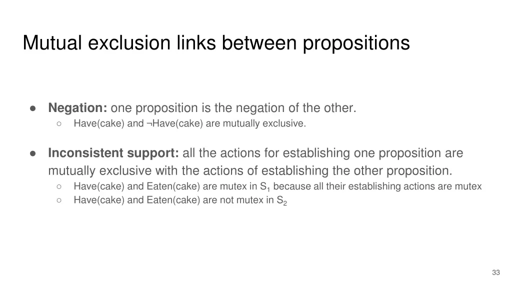 mutual exclusion links between propositions