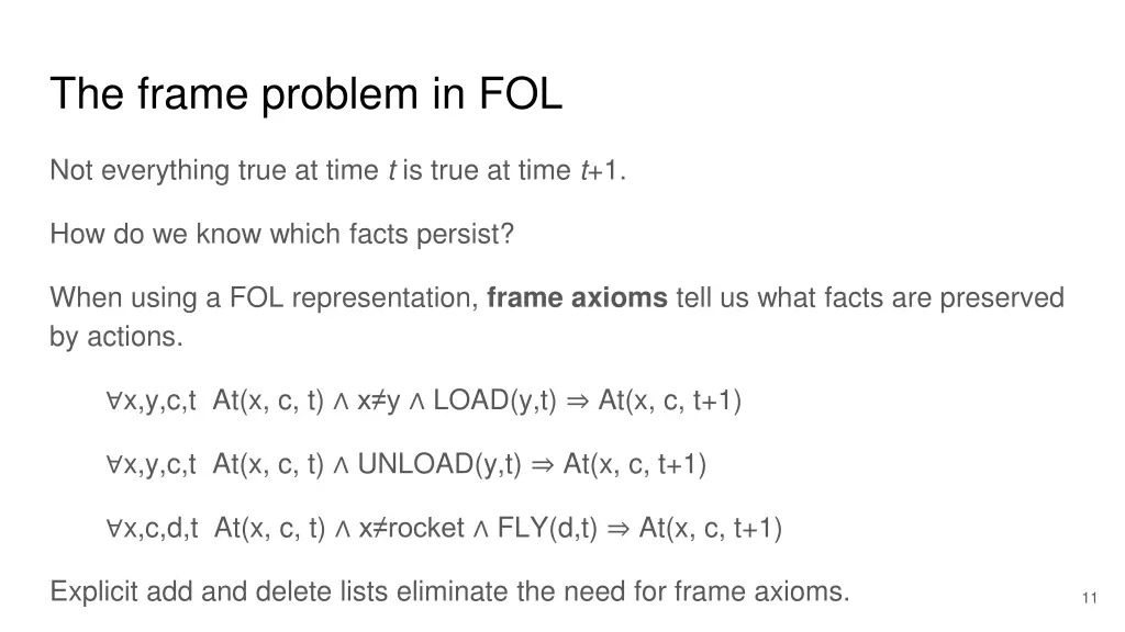 the frame problem in fol