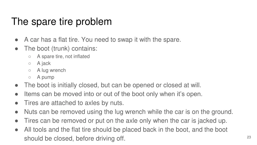 the spare tire problem