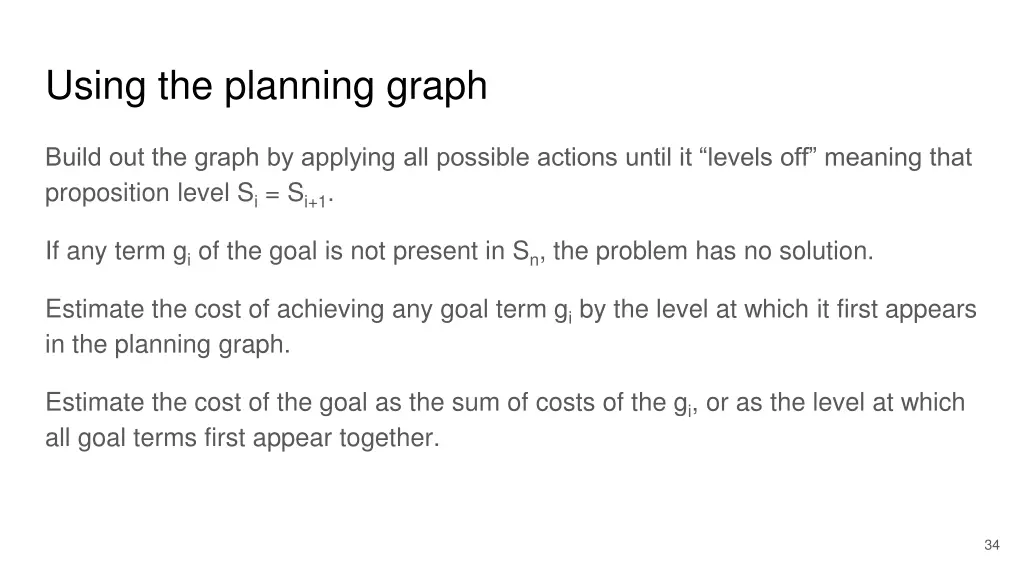 using the planning graph