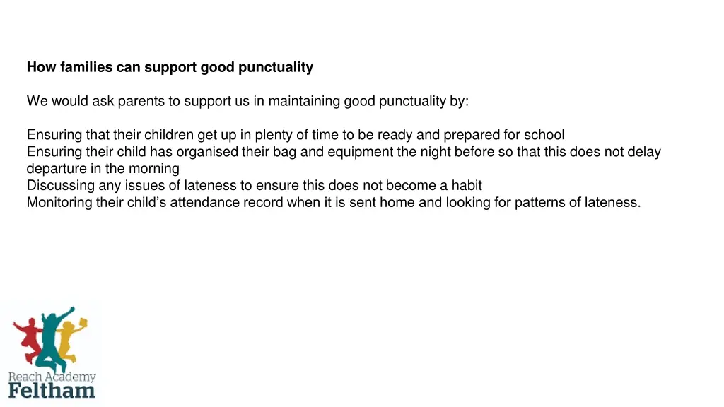 how families can support good punctuality