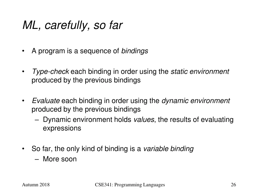 ml carefully so far