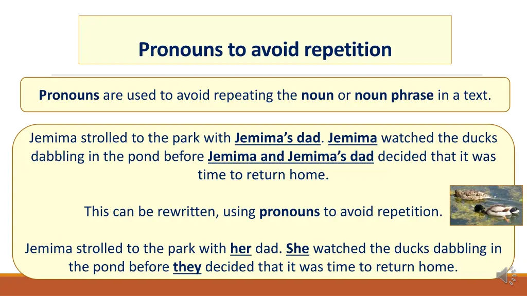 pronouns to avoid repetition