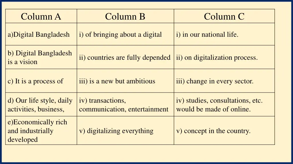 column a 3