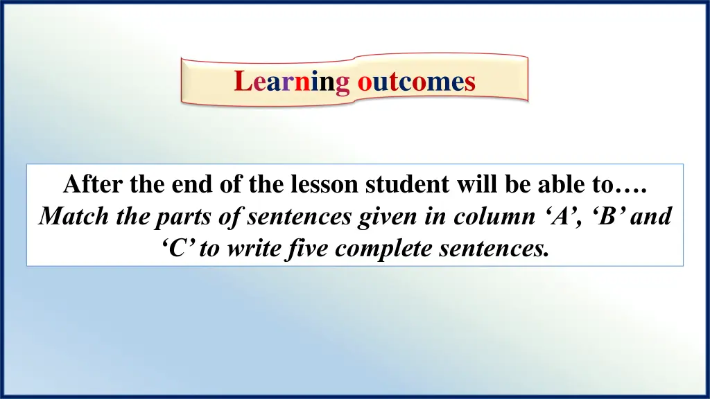 learning outcomes