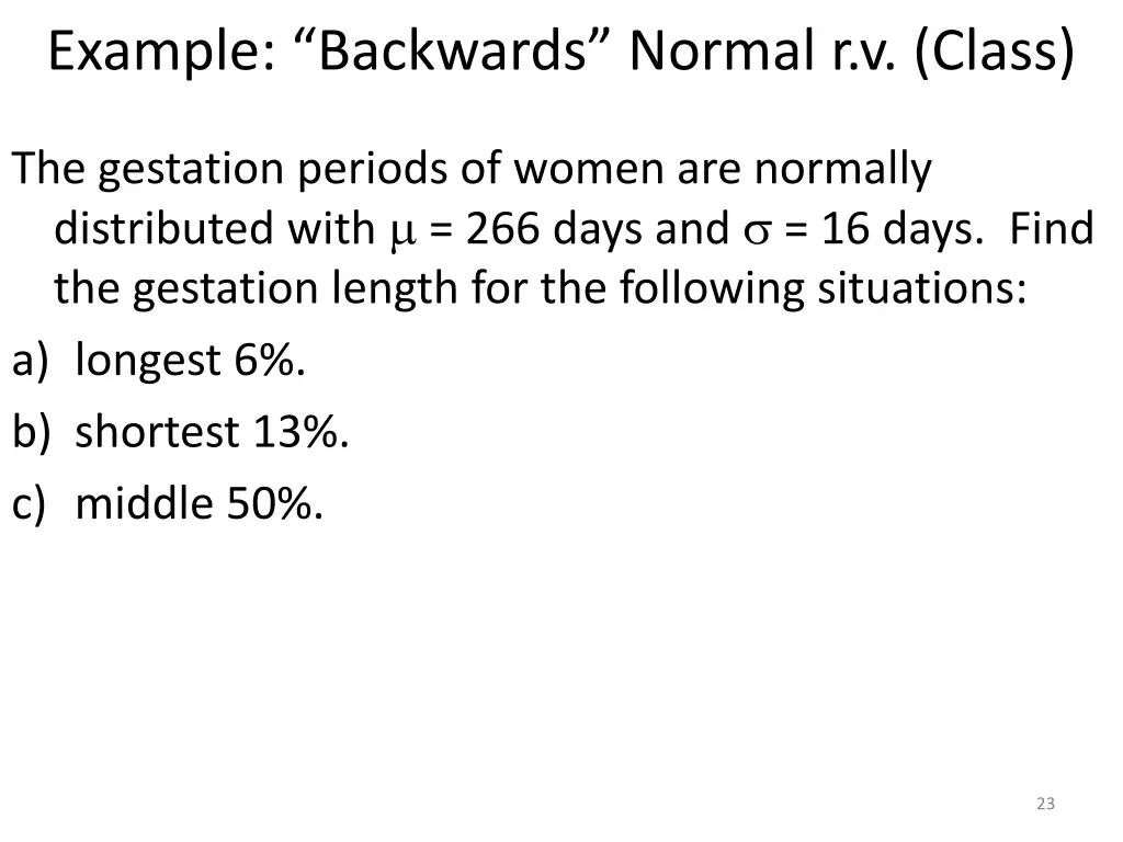 example backwards normal r v class