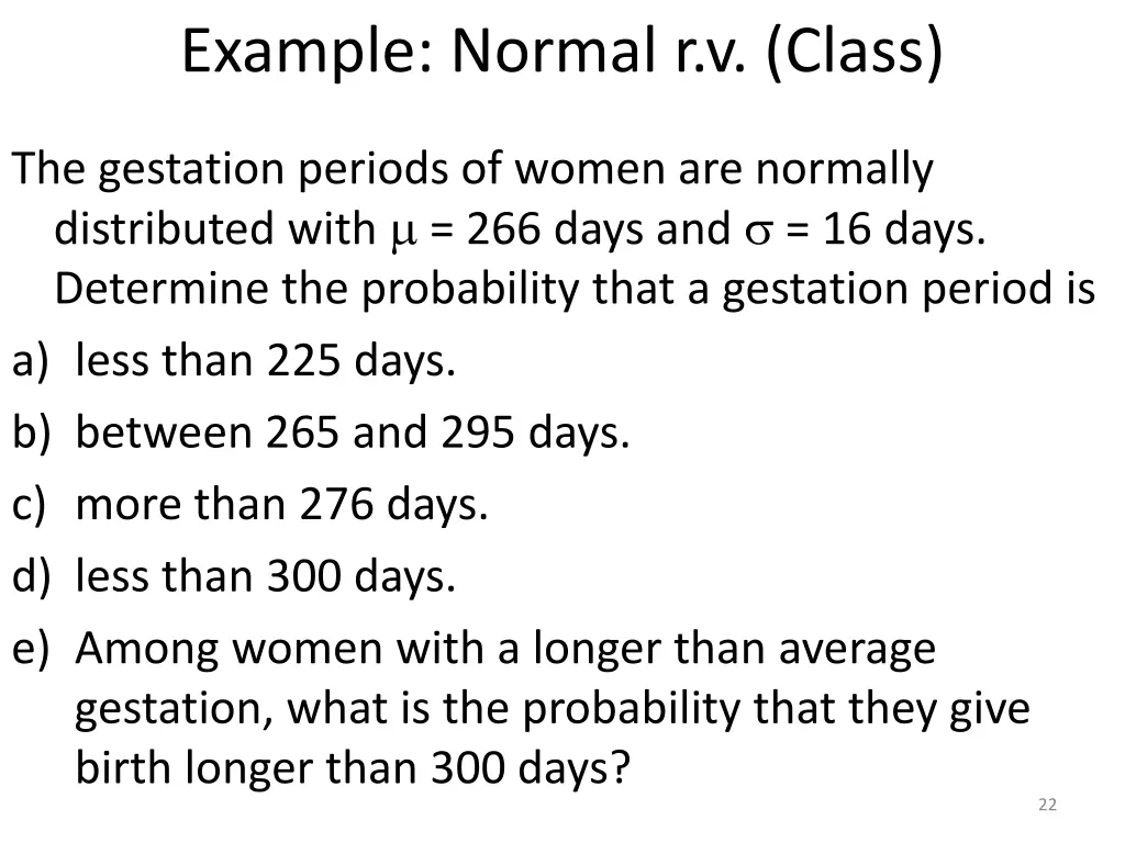 example normal r v class