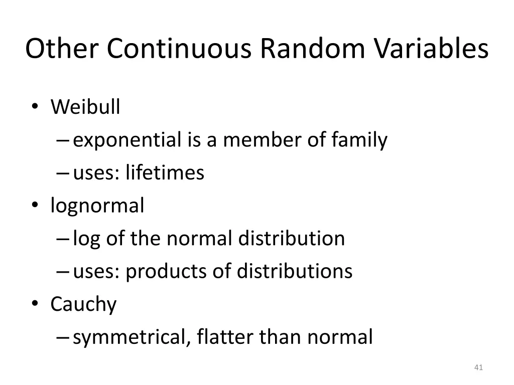 other continuous random variables