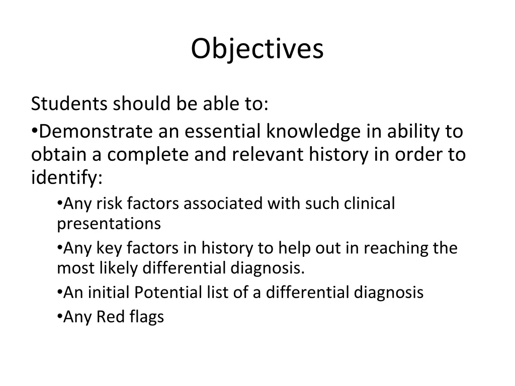 objectives