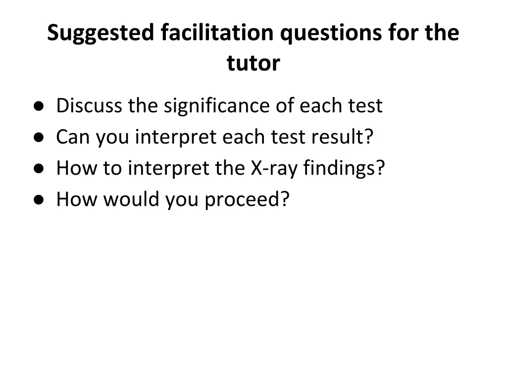 suggested facilitation questions for the tutor 2