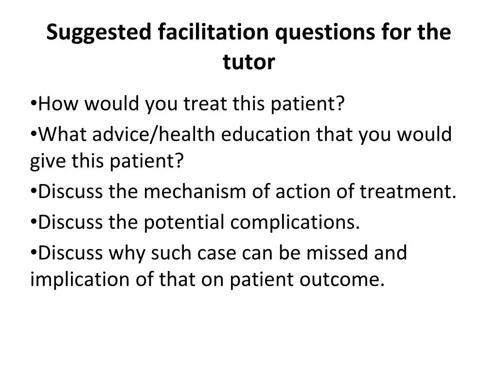 suggested facilitation questions for the tutor 3