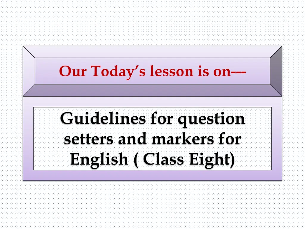 our today s lesson is on