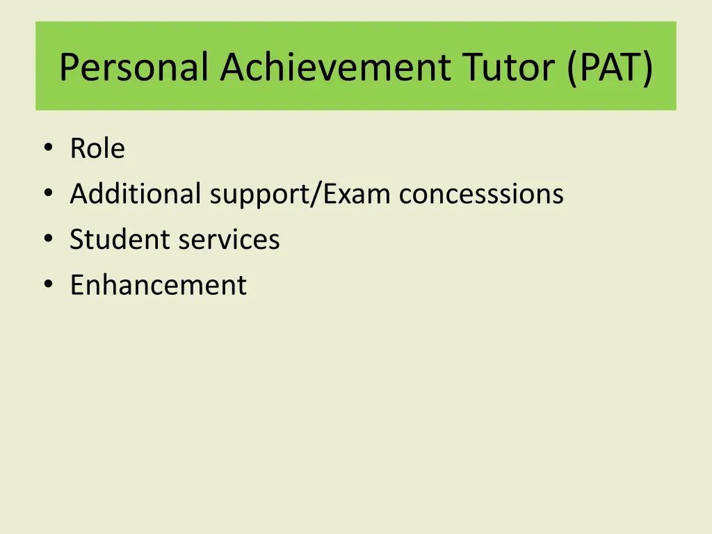 personal achievement tutor pat