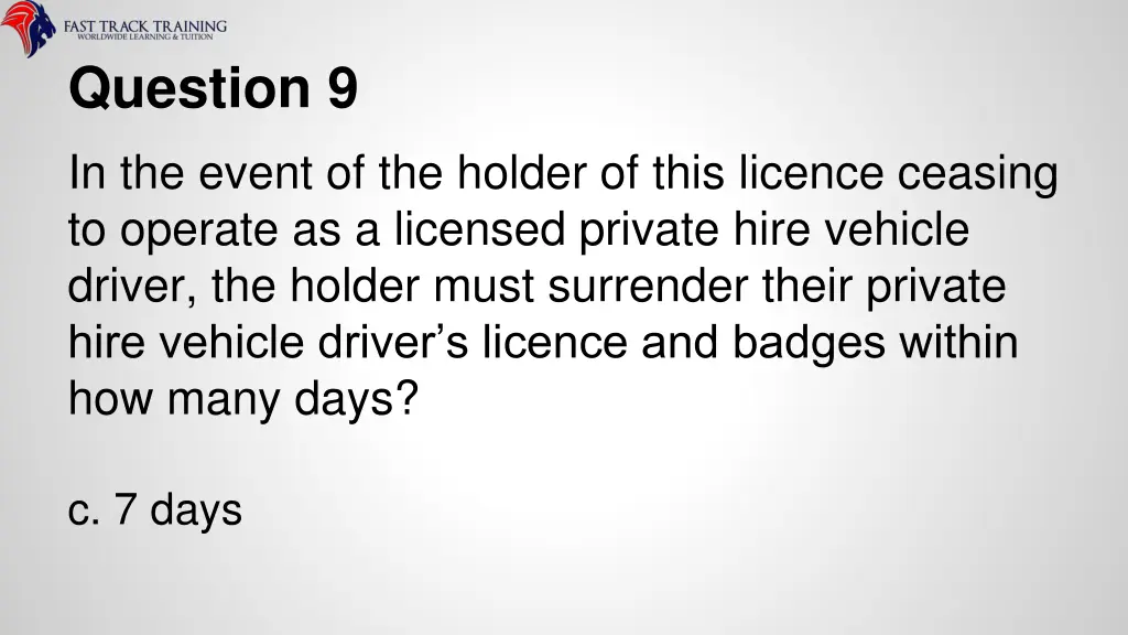 question 9 in the event of the holder of this 1