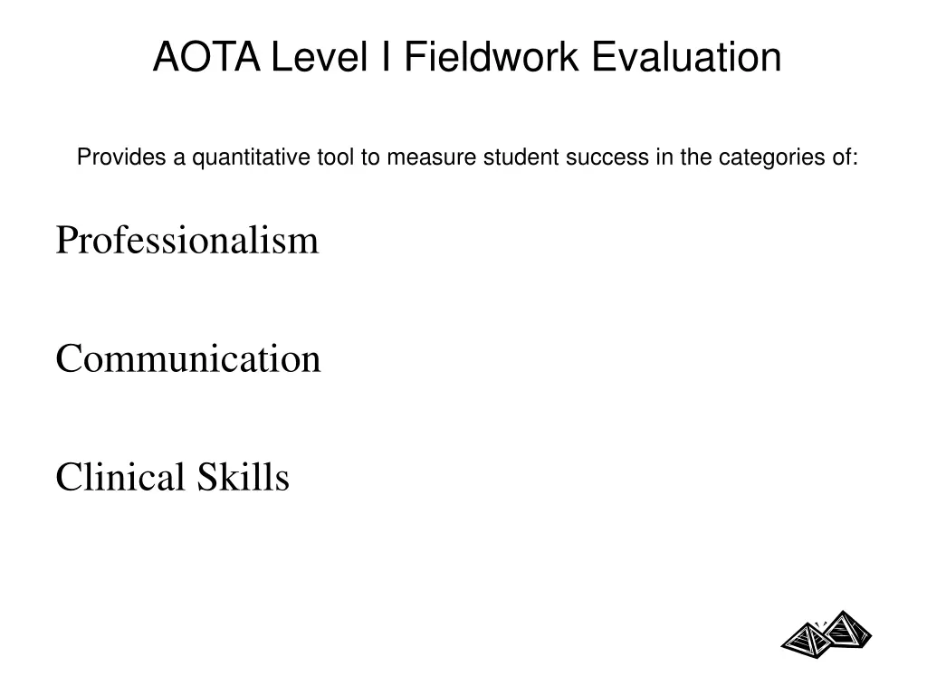 aota level i fieldwork evaluation