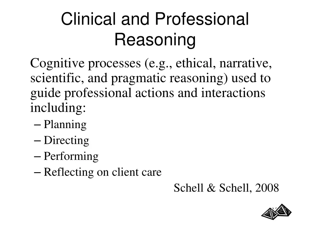 clinical and professional reasoning cognitive