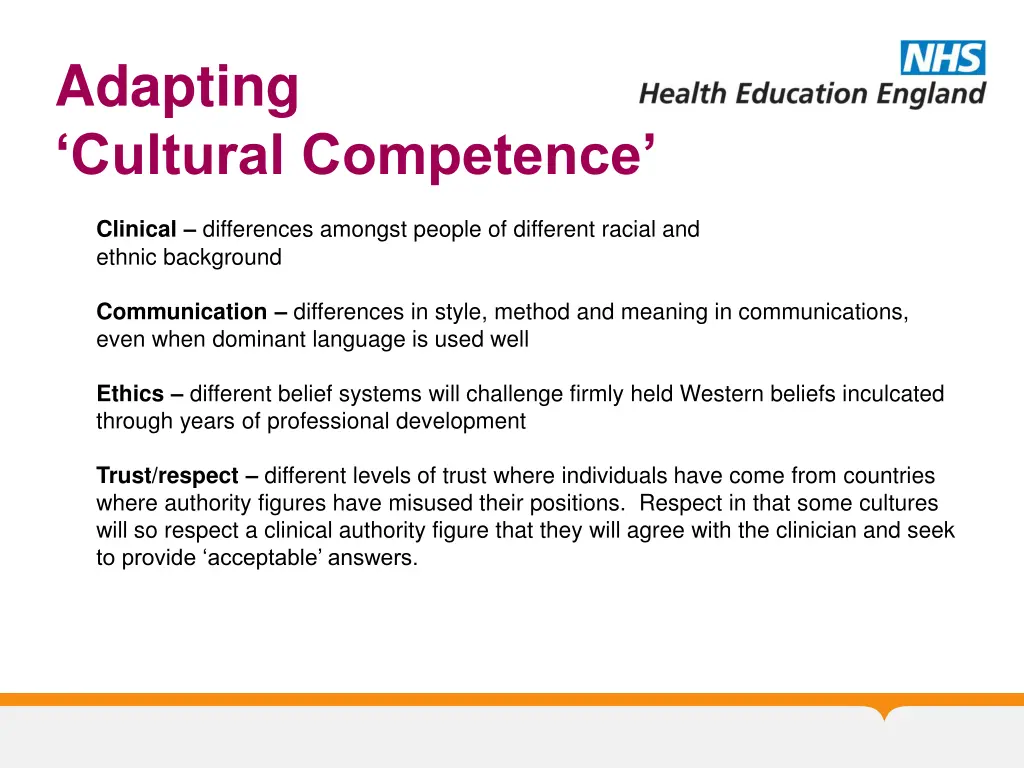 adapting cultural competence