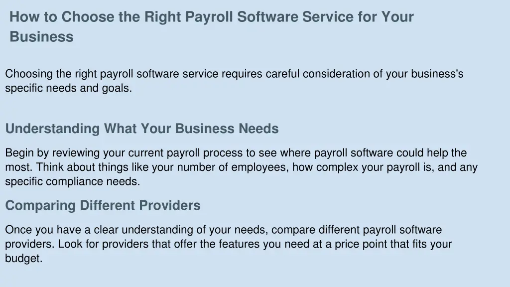 how to choose the right payroll software service