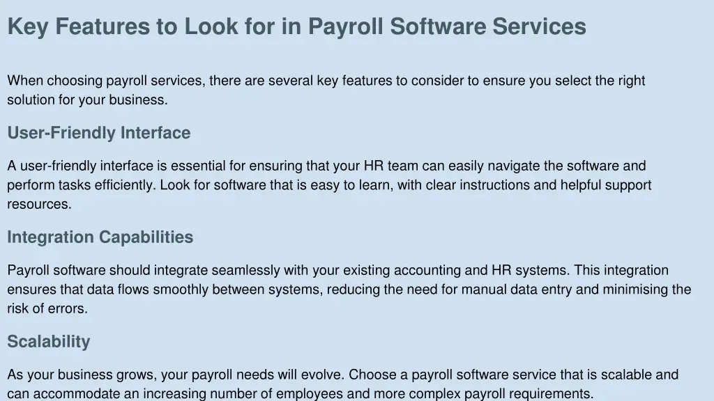 key features to look for in payroll software